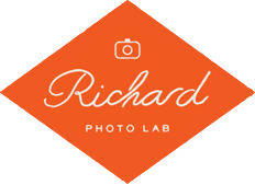 This is the Richard Photo Lab logo in bright orange.